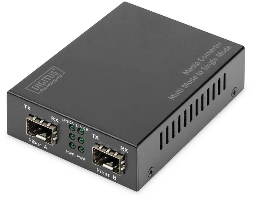 Digitus DN-82133 tinklo medijos keitiklis 1000 Mbit/ai 1550 nm Keli režimai, Vienas režimas Juoda