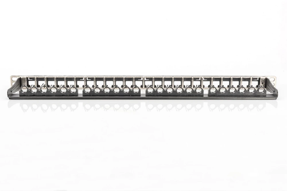DIGITUS Patchpanel 0,5HE 24-Port Modular geschirmt juodas