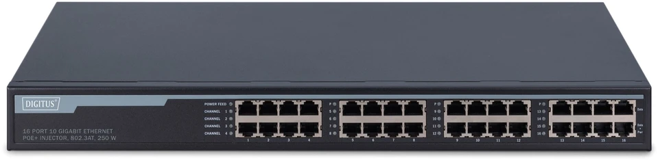 Serveris DIGITUS 10G Ethernet PoE+ injektoriaus šakotuvas, 802.3at, 10G | Digitus
