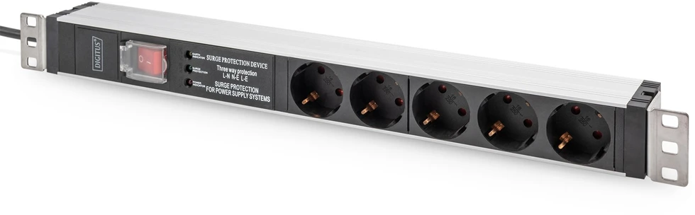 DIGITUS PDU 1HE 5x Schuko 16A Ausgnge 230V/16A juodas