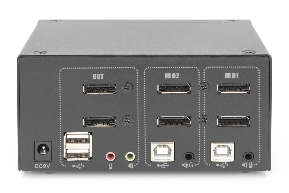 Digitus | KVM Switch, 2-Port, Dual Ekranas, 4K, DisplayPort | DS-12862