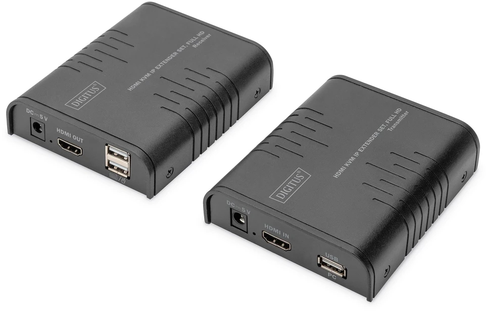Assmann elektroninis DIGITUS IP KVM plėstuvo rinkinys 120m vienas su daugeliu 1080p/60Hz
