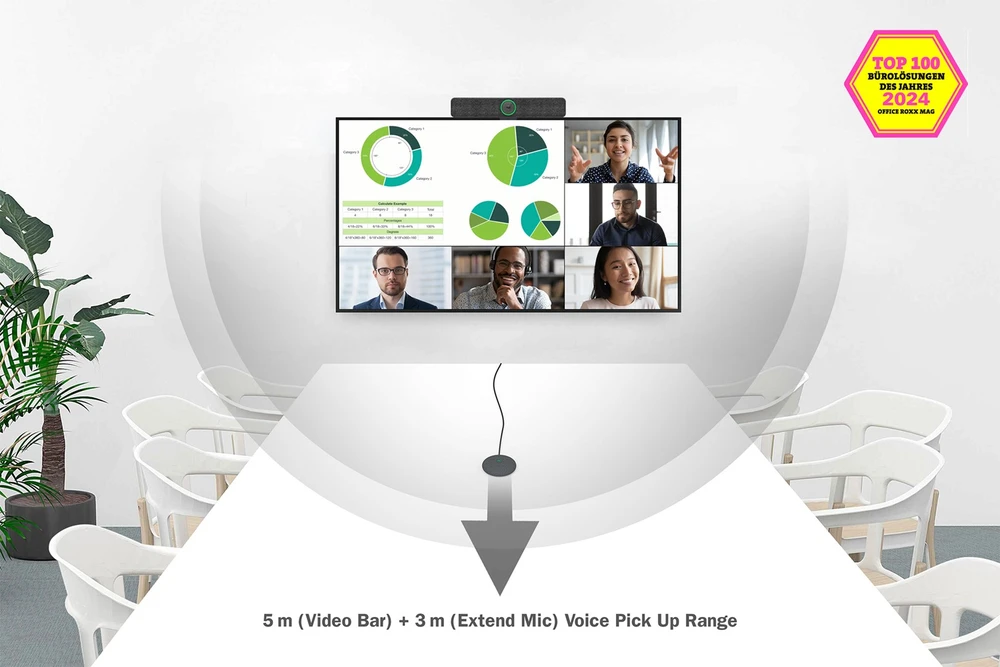 Digitus Skaitmenas | 4K All-in-One Video Bar Pro – vaizdo konferencijų sistema | DS-55580