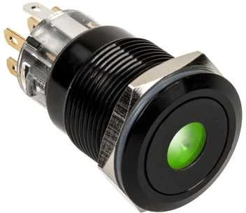DimasTech vandalizmo jungiklis/mygtukas 19 mm, juodos spalvos taškinis RGB