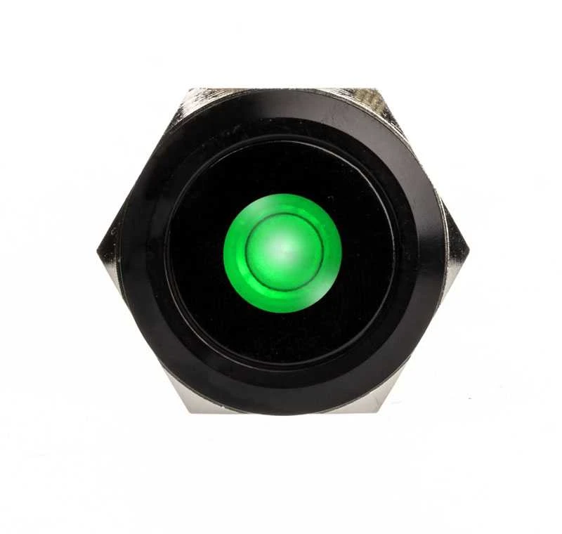 DimasTech vandalizmo jungiklis/mygtukas 25 mm, juodos spalvos taškinis RGB