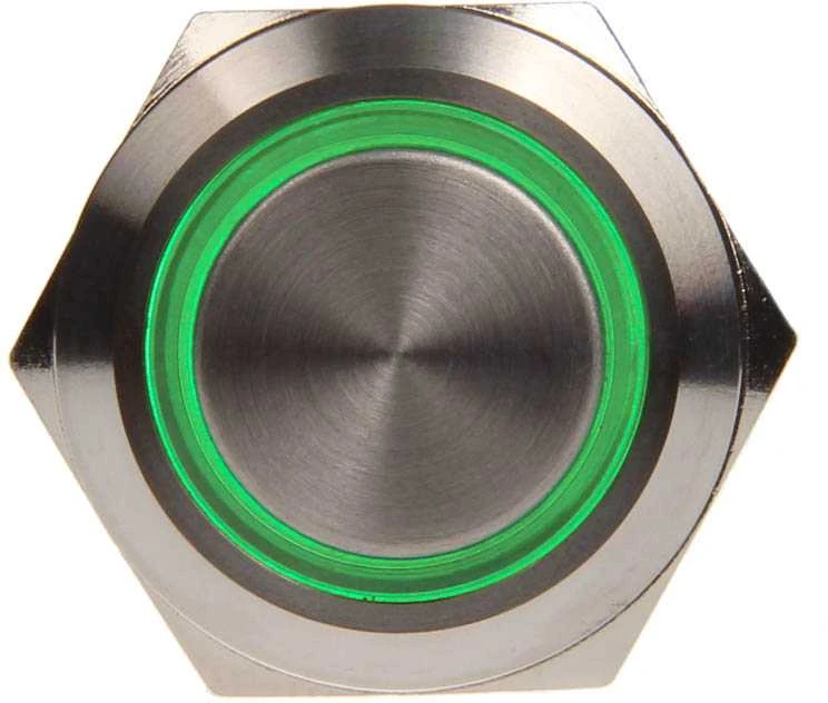 DimasTech vandalizmo mygtukas 19 mm – Silverline – žalios spalvos