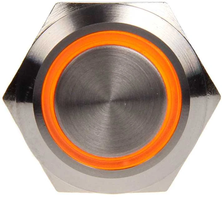DimasTech vandalizmo mygtukas 19 mm – Silverline – oranžinės spalvos
