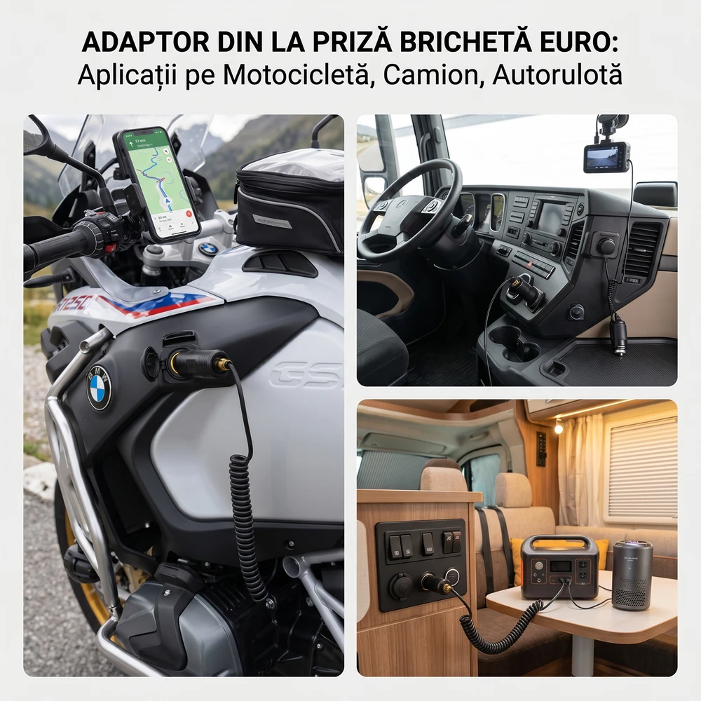 DIN adapteris į EURO cigarečių degiklio lizdą PNI Lighter 02, 12V/24V, maks. 16A