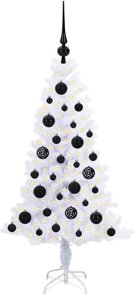 Dirbtinė Kalėdų eglutė su 150 LED Balta 120 cm PVC ir plienas