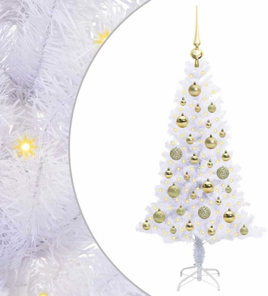 Dirbtinė Kalėdų eglutė su 150 LED Balta 120 cm PVC ir plienas