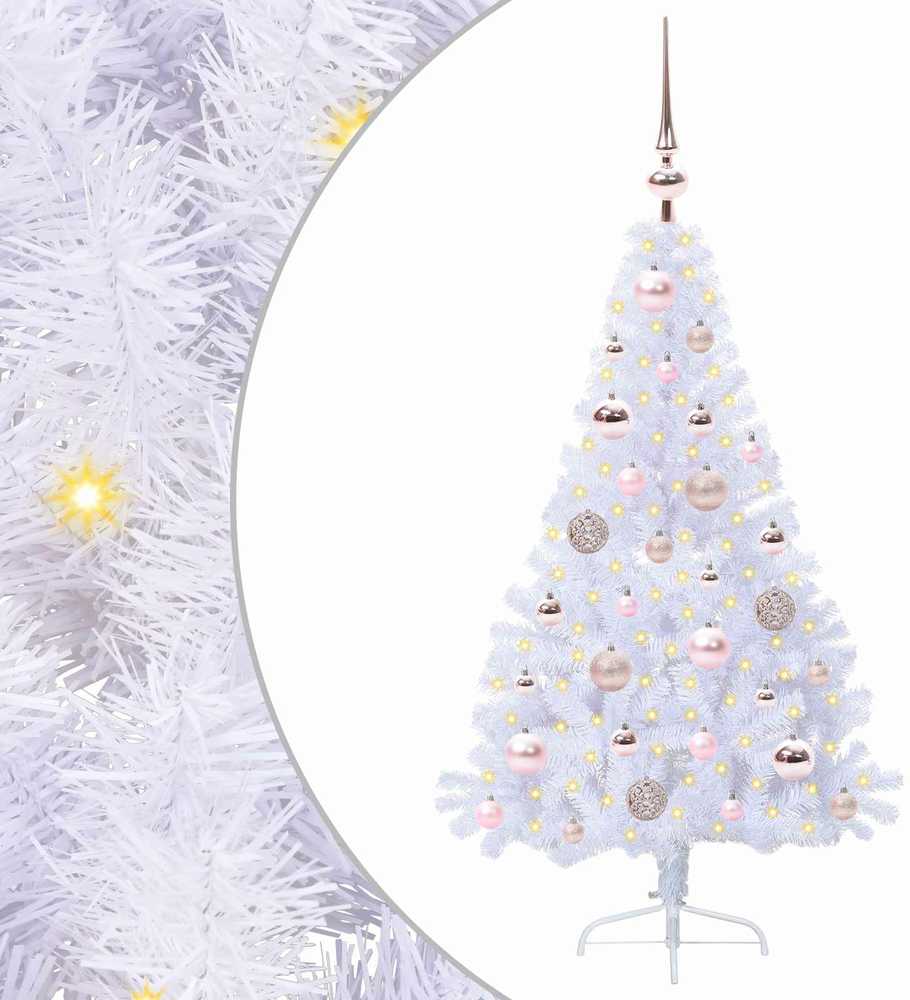 Dirbtinė Kalėdų eglutė su 150 LED Balta 120 cm PVC ir Plienas