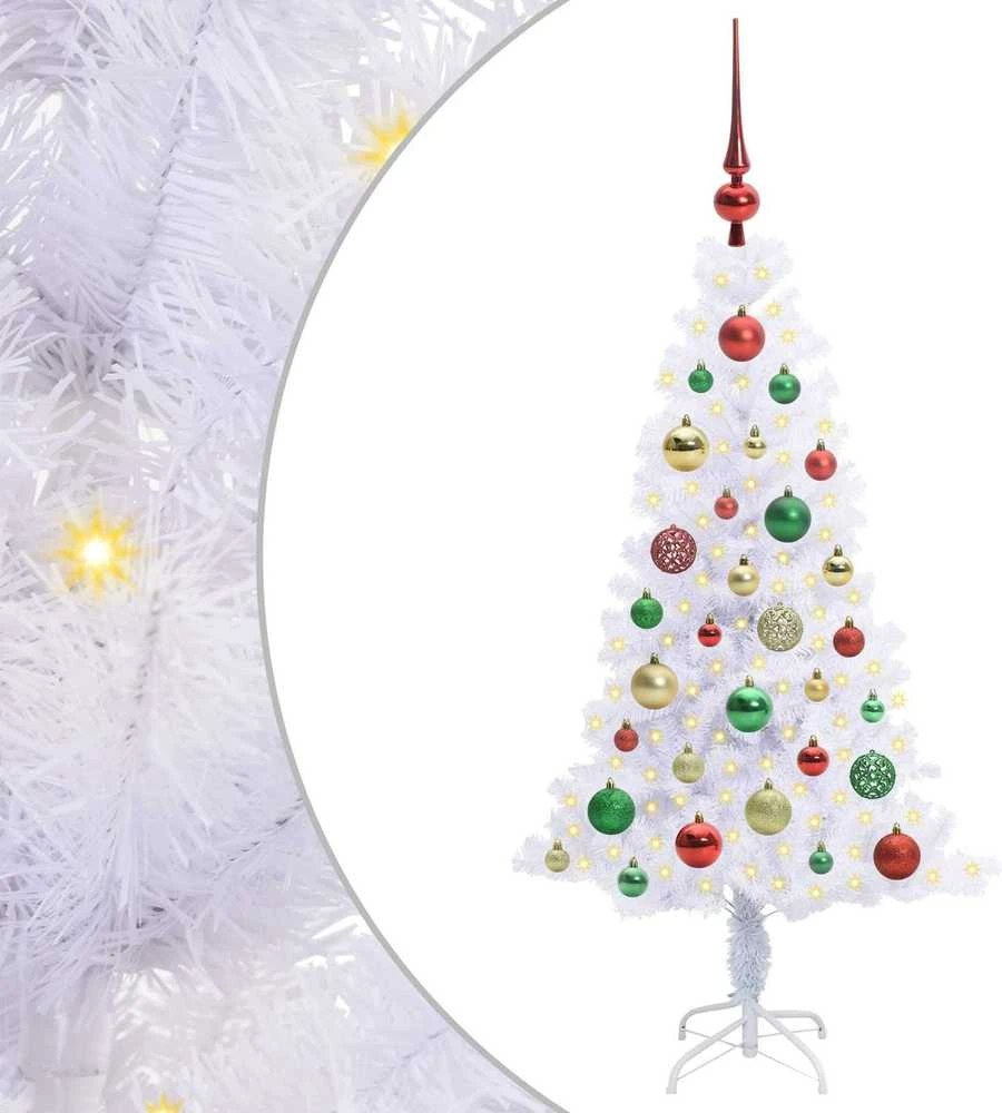 Dirbtinė Kalėdų eglutė su 150 LED Balta 120 cm PVC ir plienas