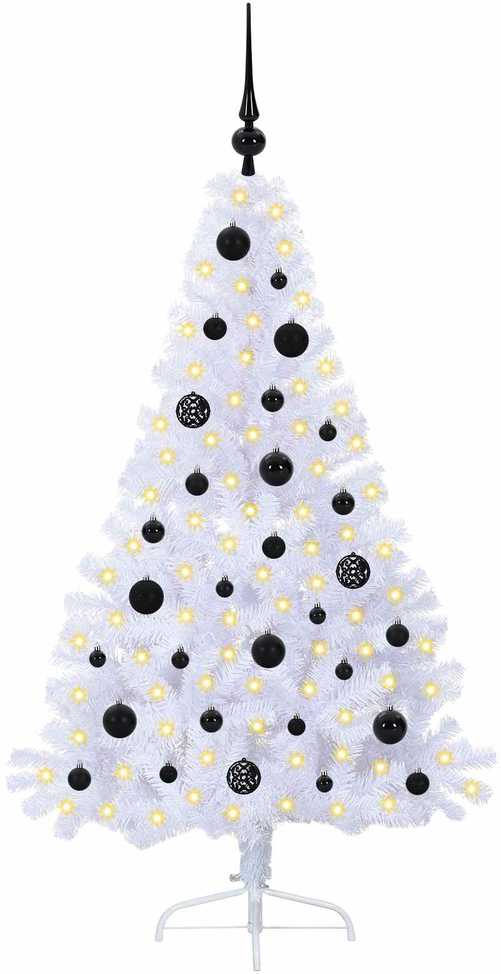 Dirbtinė Kalėdų eglutė su 150 LED Balta 150 cm PVC ir Plienas