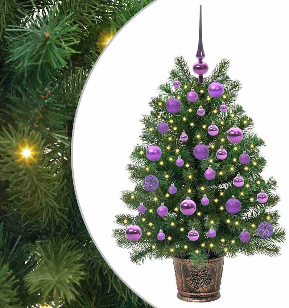 Dirbtinė Kalėdų eglutė su 150 LED s stovu Žalia 95 cm PE ir PVC