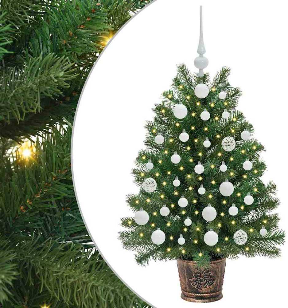 Dirbtinė Kalėdų eglutė su 150 LED s stovu Žalia 95 cm PE ir PVC
