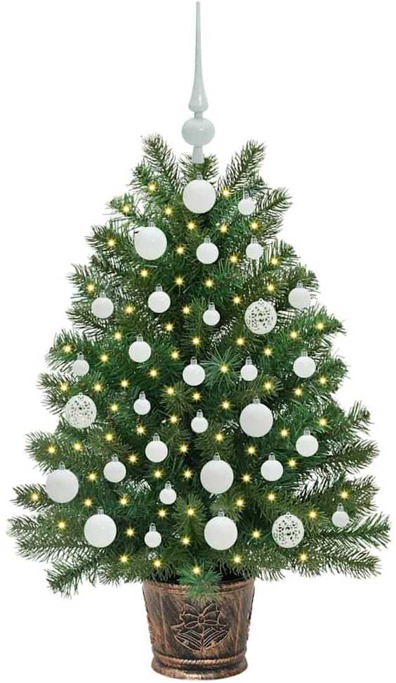 Dirbtinė Kalėdų eglutė su 150 LED s stovu Žalia 95 cm PE ir PVC