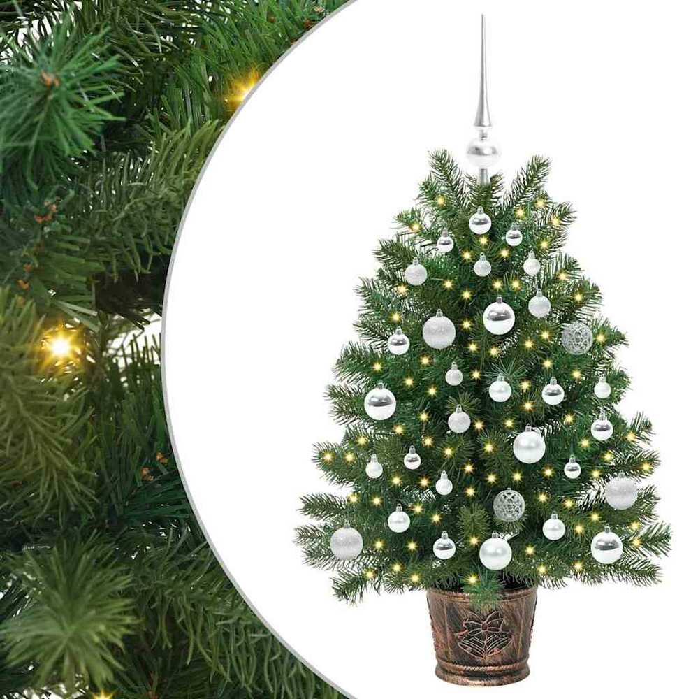 Dirbtinė Kalėdų eglutė su 150 LED s stovu Žalia 95 cm PE ir PVC