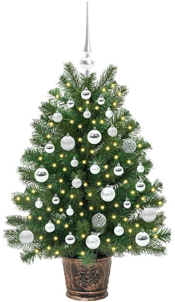 Dirbtinė Kalėdų eglutė su 150 LED s stovu Žalia 95 cm PE ir PVC