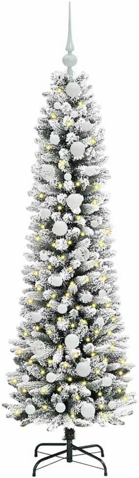 Dirbtinė Kalėdų eglutė Balta 150 cm PVC ir Metalas ir Plastikas