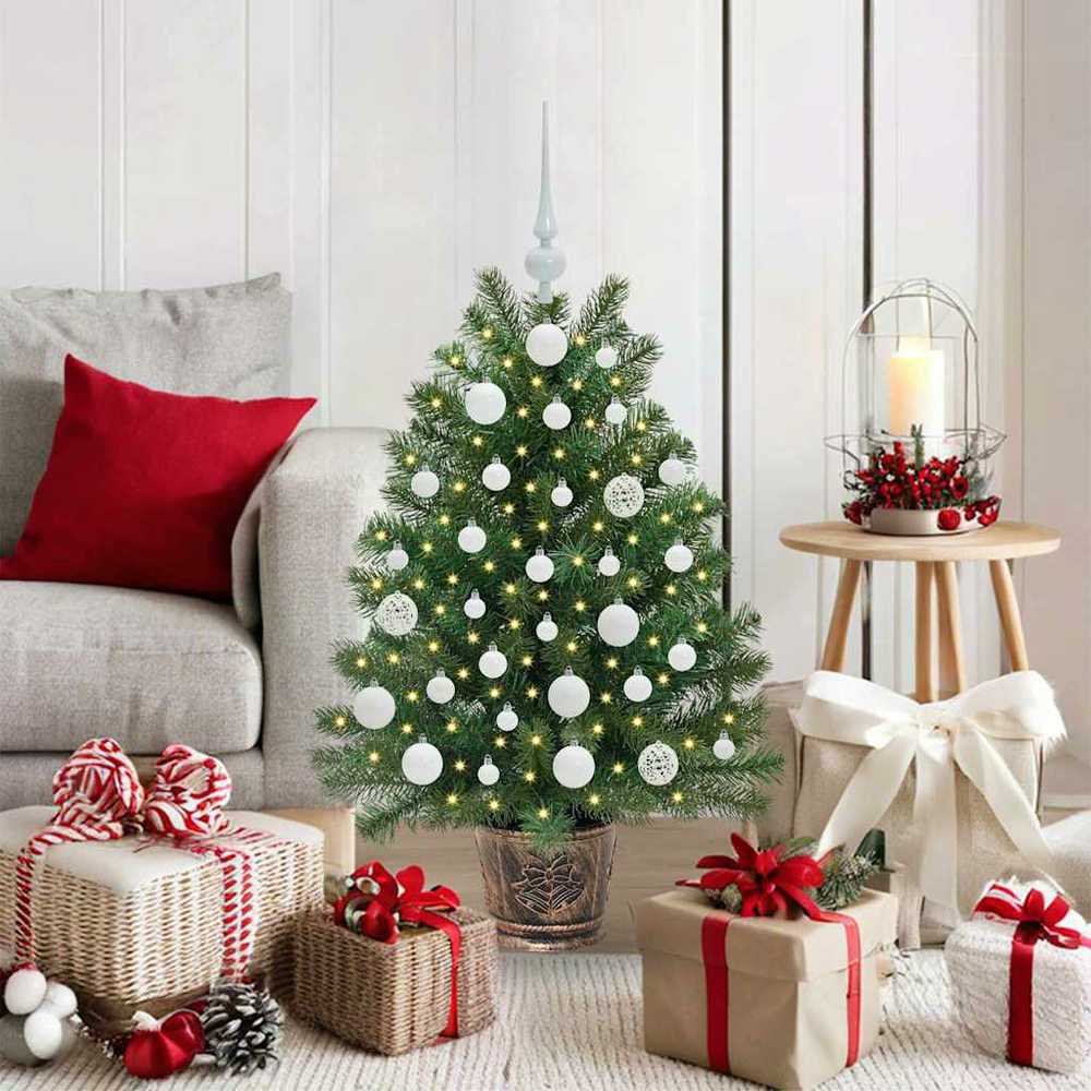 Dirbtinė Kalėdų eglutė su 150 LED s stovu Žalia 95 cm PE ir PVC