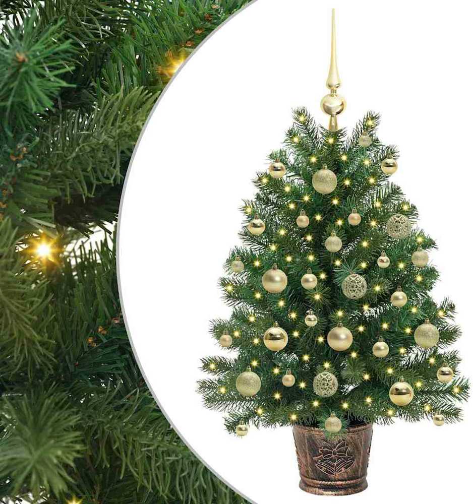 Dirbtinė Kalėdų eglutė su 150 LED s stovu Žalia 95 cm PE ir PVC
