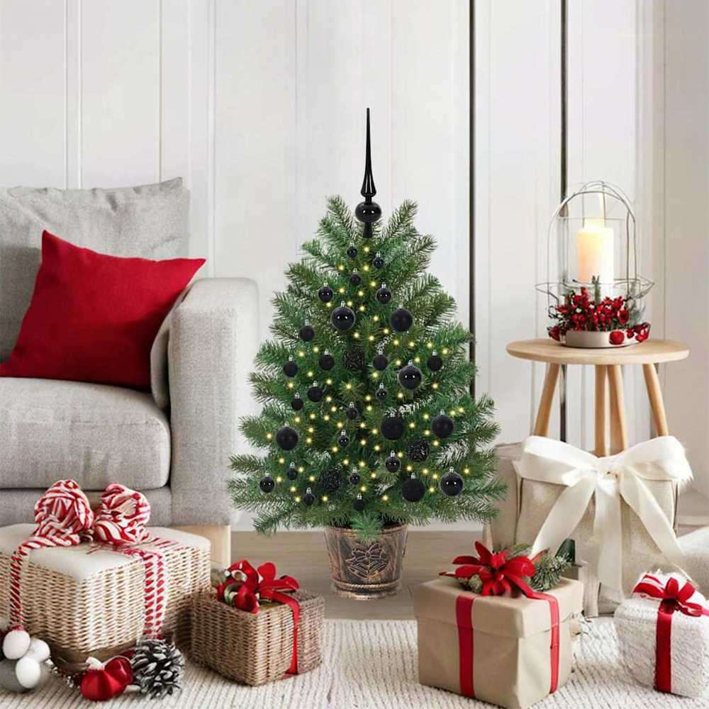 Dirbtinė Kalėdų eglutė su 150 LED s stovu Žalia 95 cm PE ir PVC