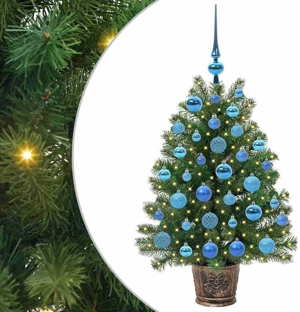 Dirbtinė Kalėdų eglutė su 150 LED s stovu Žalia 95 cm PE ir PVC