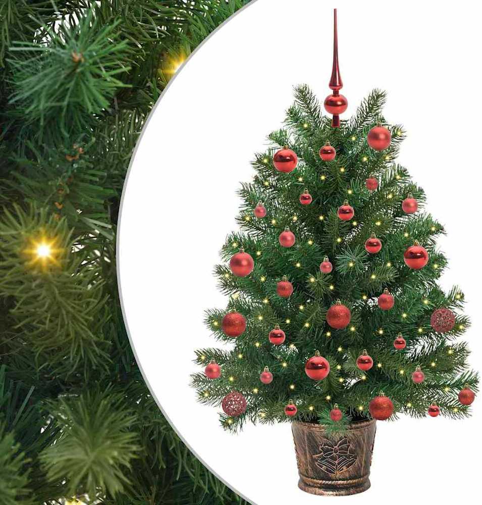 Dirbtinė Kalėdų eglutė su 150 LED s stovu Žalia 95 cm PE ir PVC