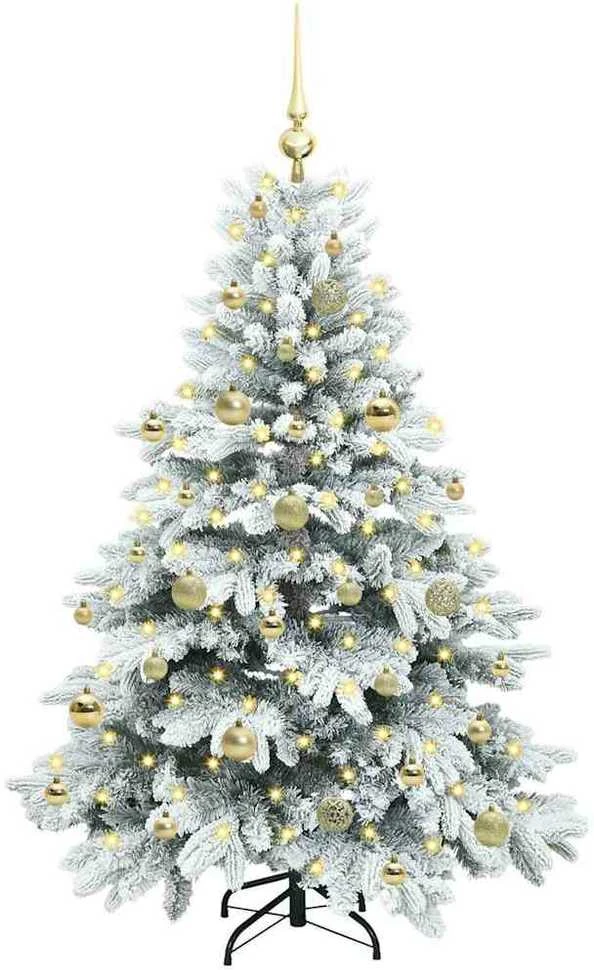 Dirbtinė Kalėdų eglutė su 150 LED Balta 150 cm PE ir PVC