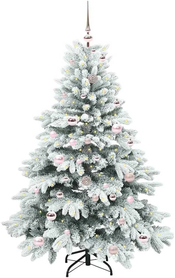 Dirbtinė Kalėdų eglutė su 150 LED Balta 150 cm PE ir PVC