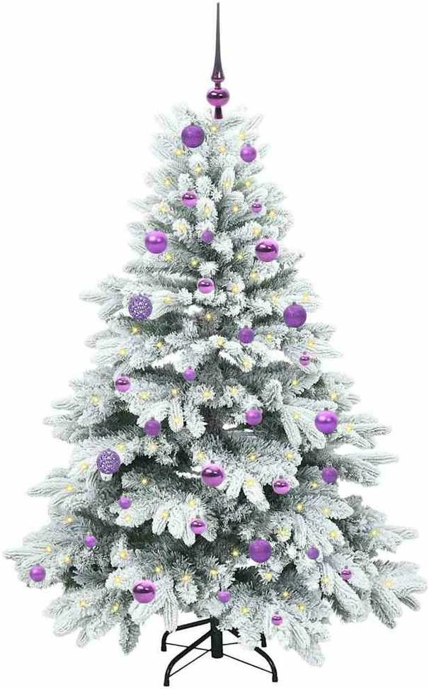 Dirbtinė Kalėdų eglutė su 150 LED Balta 150 cm PE ir PVC