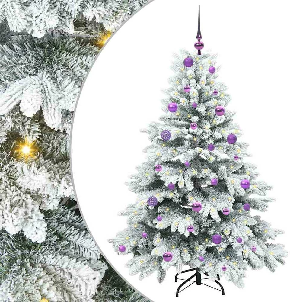 Dirbtinė Kalėdų eglutė su 150 LED Balta 150 cm PE ir PVC