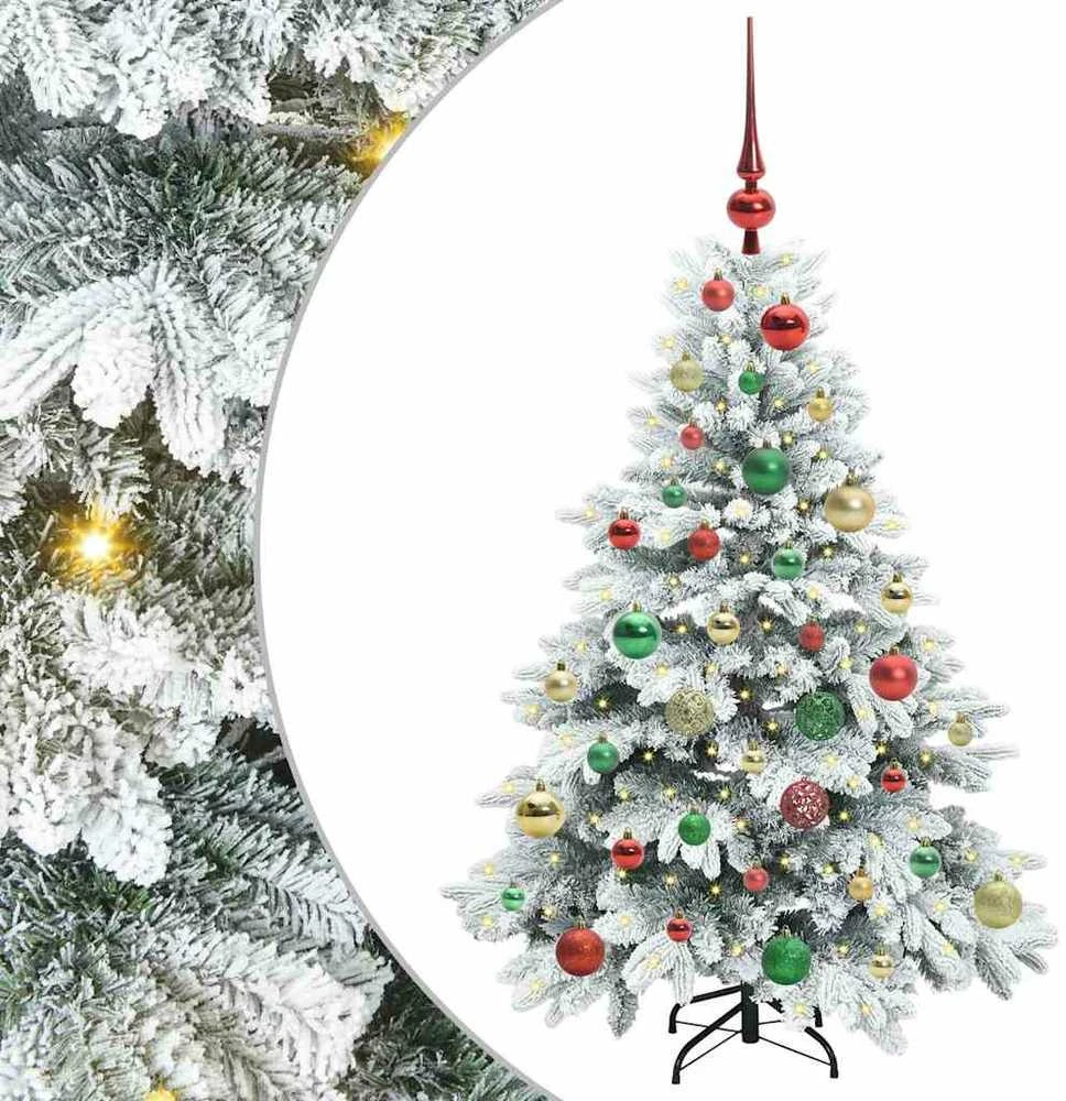 Dirbtinė Kalėdų eglutė su 150 LED Balta 120 cm PE ir PVC