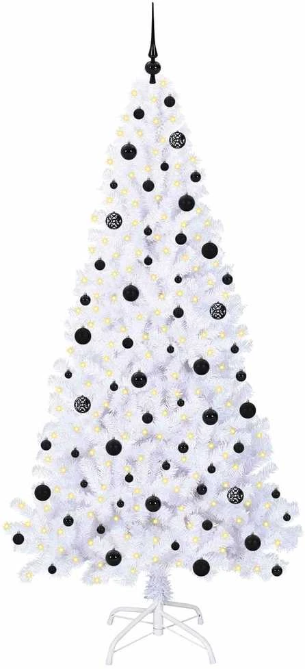 Dirbtinė Kalėdų eglutė su 300 LED Balta 210 cm PVC ir Plienas