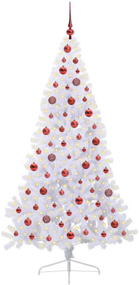 Dirbtinė Kalėdų eglutė su 300 LED Balta 180 cm PVC ir Plienas