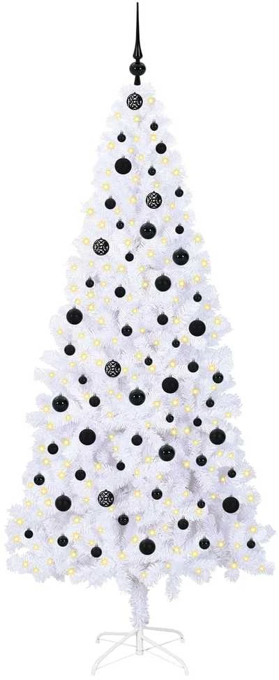 Dirbtinė Kalėdų eglutė su 300 LED Balta 210 cm PVC ir Plienas