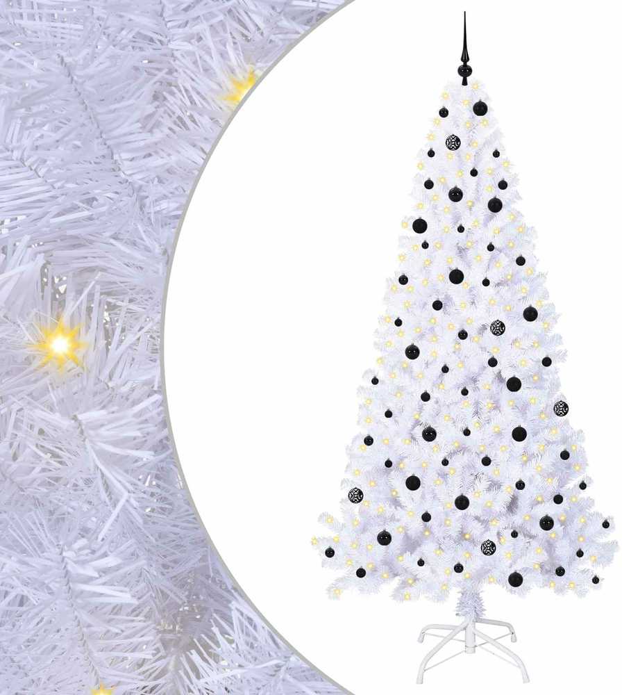 Dirbtinė Kalėdų eglutė su 300 LED Balta 240 cm PVC ir Plienas