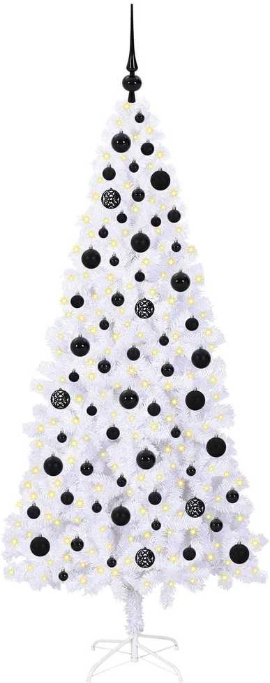Dirbtinė Kalėdų eglutė su 300 LED Balta 180 cm PVC ir Plienas