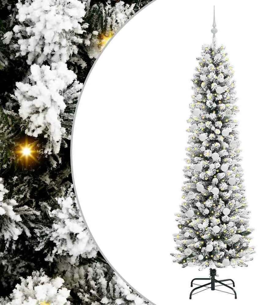 Dirbtinė Kalėdų eglutė Balta 210 cm PVC ir Metalas ir Plastikas