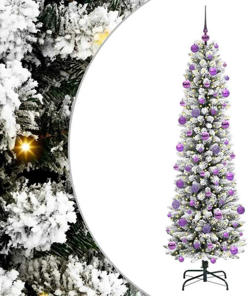 Dirbtinė Kalėdų eglutė Balta 210 cm PVC ir Metalas ir Plastikas