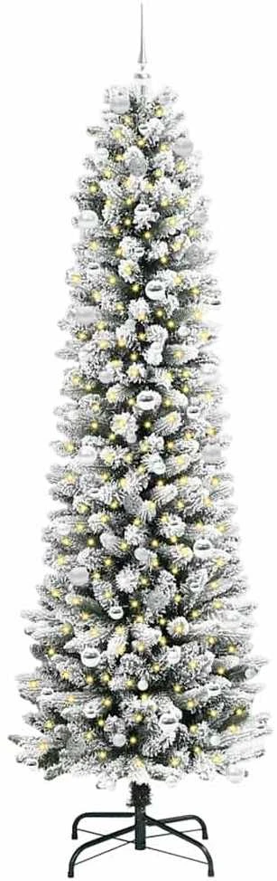 Dirbtinė Kalėdų eglutė Balta 240 cm PVC ir Metalas ir Plastikas