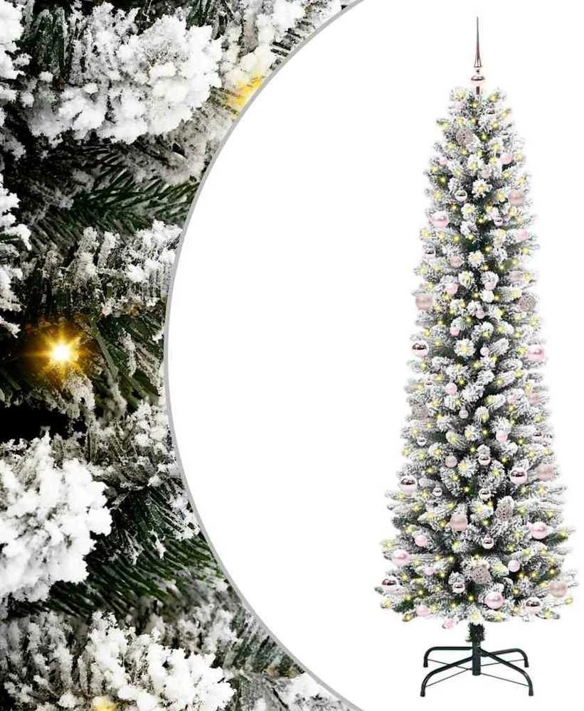 Dirbtinė Kalėdų eglutė Balta 240 cm PVC ir Metalas ir Plastikas