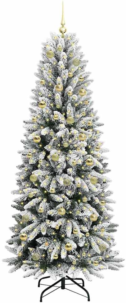 Dirbtinė Kalėdų eglutė su 300 LED s stovu Balta 210 cm