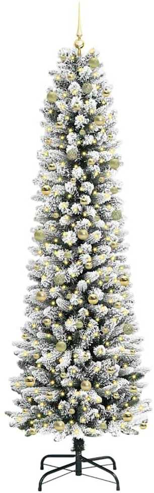 Dirbtinė Kalėdų eglutė Balta 240 cm PVC ir Metalas ir Plastikas