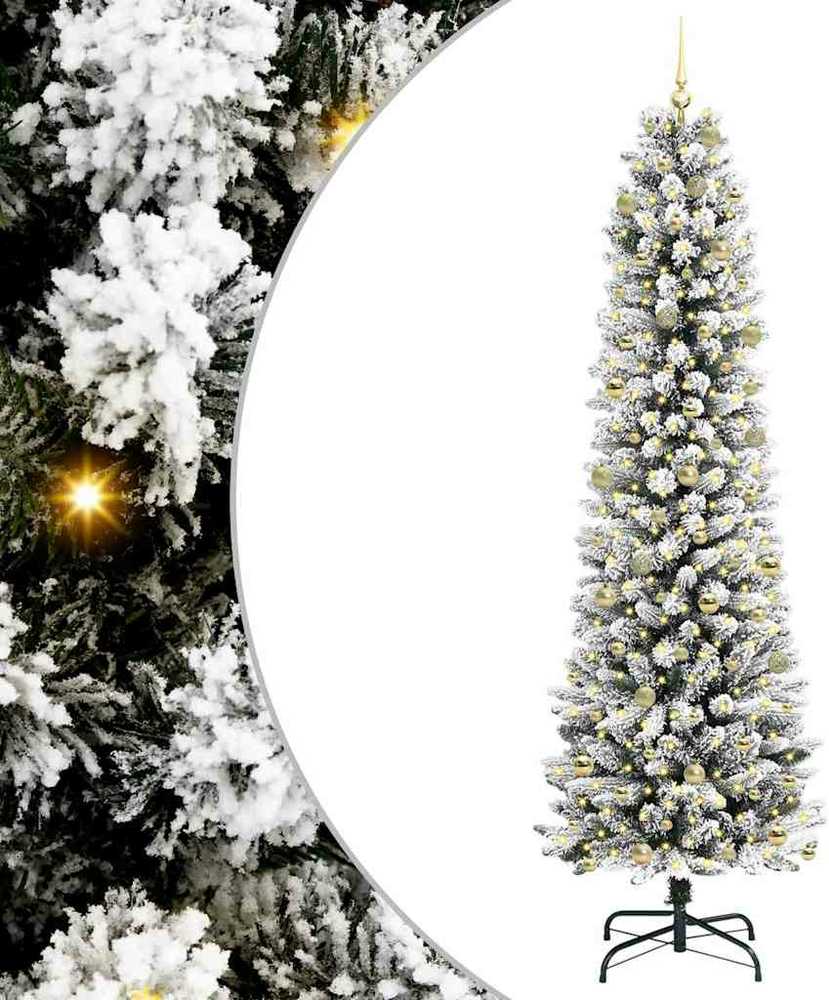 Dirbtinė Kalėdų eglutė Balta 240 cm PVC ir Metalas ir Plastikas