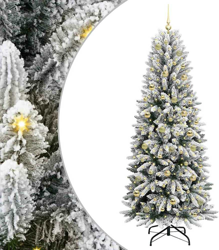 Dirbtinė Kalėdų eglutė su 300 LED s stovu Balta 210 cm