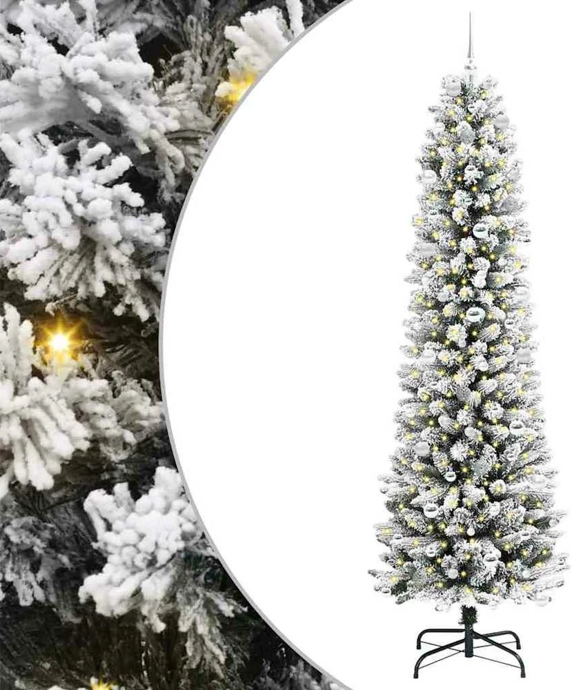 Dirbtinė Kalėdų eglutė Balta 240 cm PVC ir Metalas ir Plastikas