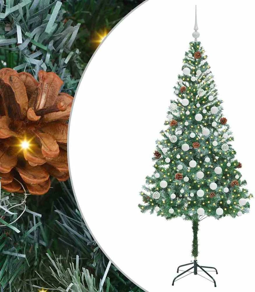 Dirbtinė Kalėdų eglutė su 300 LED Žalia 180 cm PVC ir plienas