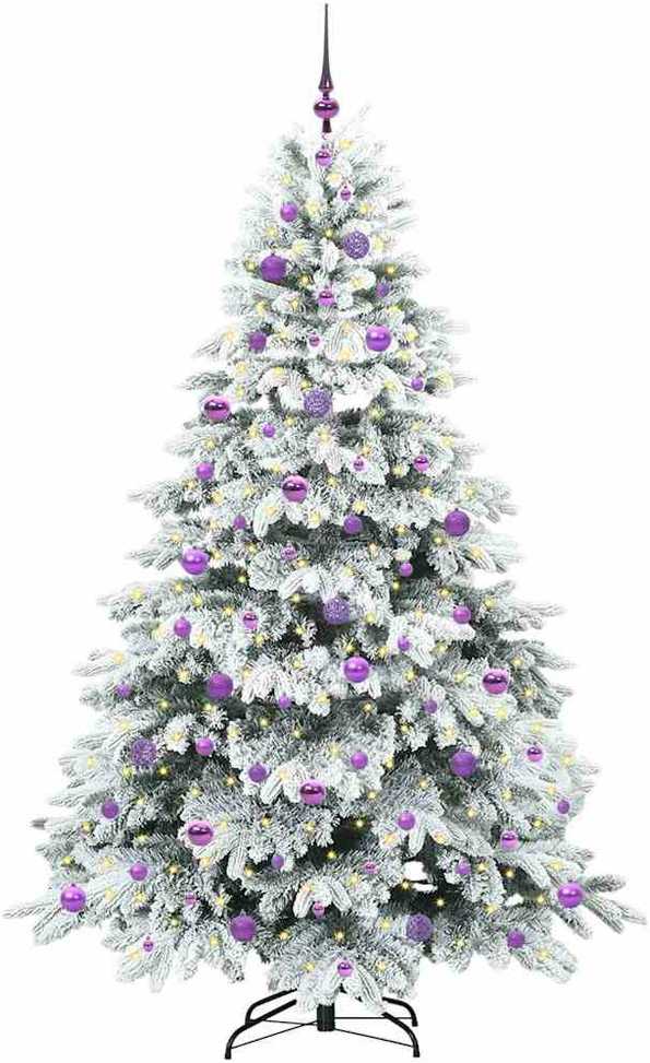 Dirbtinė Kalėdų eglutė su 300 LED Balta 210 cm PE ir PVC