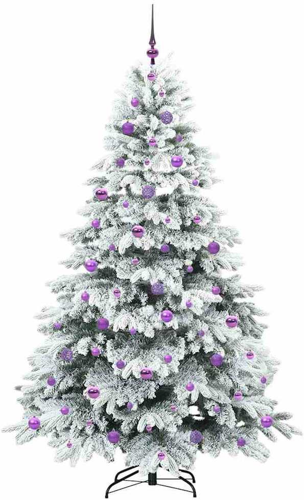 Dirbtinė Kalėdų eglutė su 300 LED Balta 210 cm PE ir PVC
